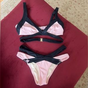 Agent Provocateur Mazzy bikini set - pink & black - worn once